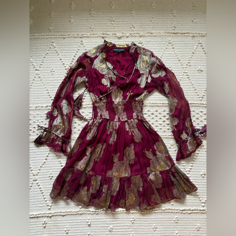 Hemant & Nandita floral shimmer dress size S - Picture 3 of 16